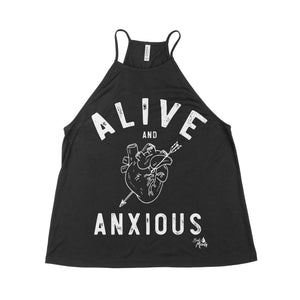 Alive and Anxious High Neck Womens Tank